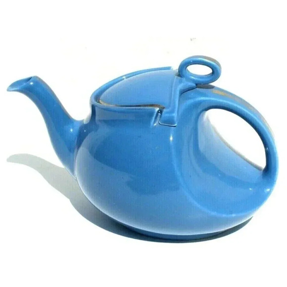 Vintage Hall Superior Quality Kitchenware Porcelain Teapot Art Deco Blue Rare - Picture 5 of 7